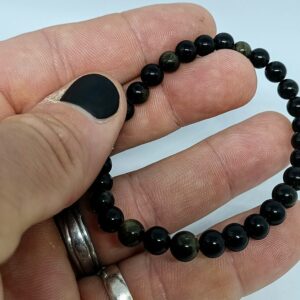 Bracelet Obsidienne doré