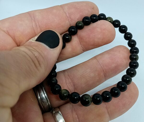 Bracelet Obsidienne doré