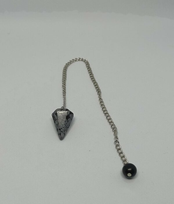 Pendule Obsidienne flocon