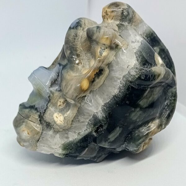 Crâne de cristal en Jaspe Océan – Image 3