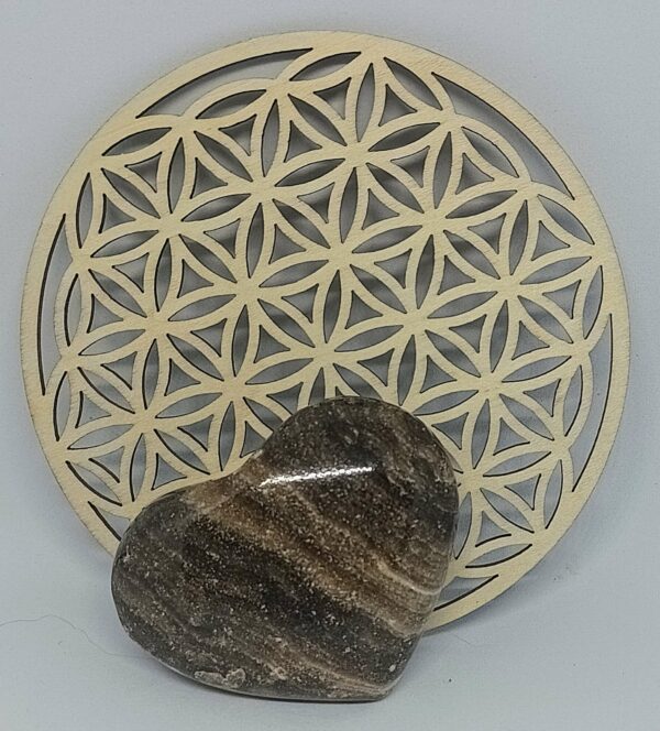 Cœur en pierre Calcite marron
