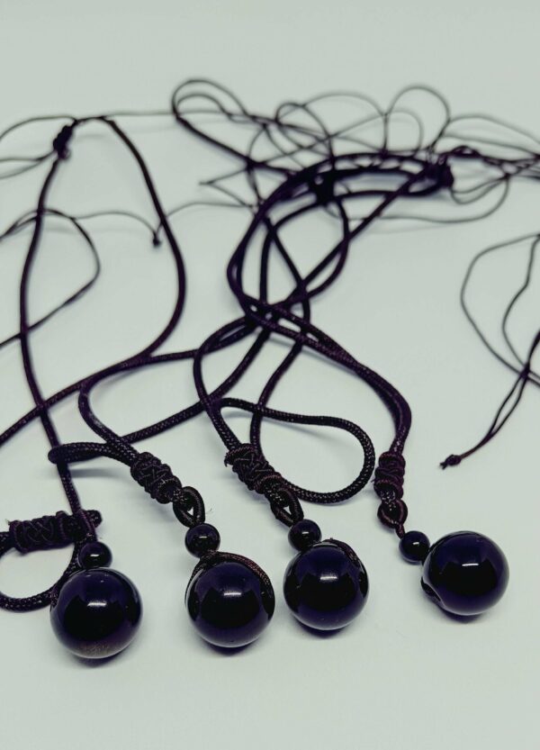 Collier Boule Obsidienne œil céleste – Image 2