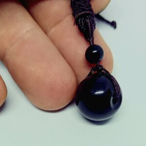 Collier Boule Obsidienne œil céleste