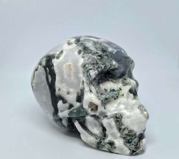 Crâne de cristal en Agate mousse