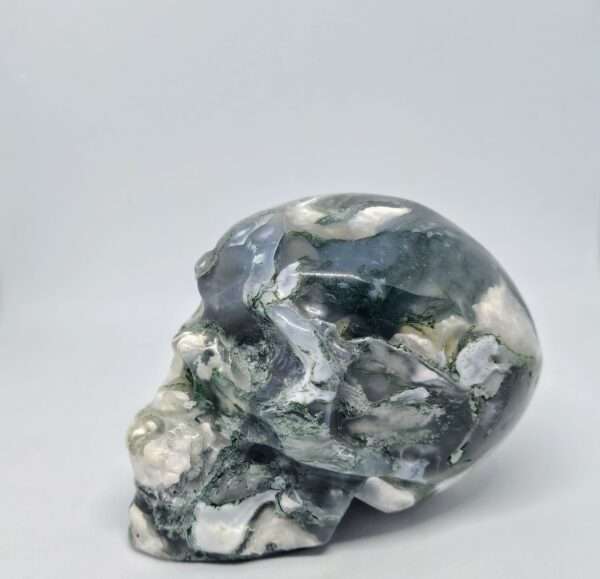 Crâne de cristal en Agate mousse – Image 4